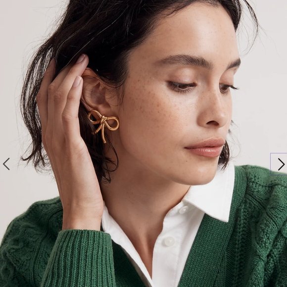 NWT Bow Stud Statement Earrings Madewell - Picture 3 of 5